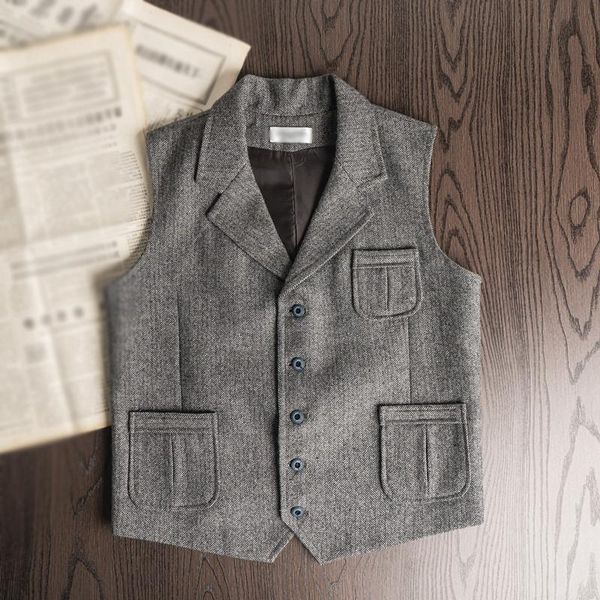 men's vests vest wool tweed herringbone lapel waistcoat custom slim fit wedding groomsmen for business casual men clothes, Black;white
men's vests vest wool tweed herringbone lapel waistcoat custom slim fit wedding groomsmen for business casual men clothes, Black;white