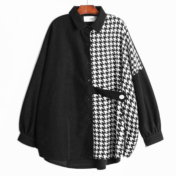 women's blouses & shirts zcsmll patchwork plaid women long sleeve korean fashion loose big size turn-down collar autumn female shirt 20, White
women's blouses & shirts zcsmll patchwork plaid women long sleeve korean fashion loose big size turn-down collar autumn female shirt 20, White