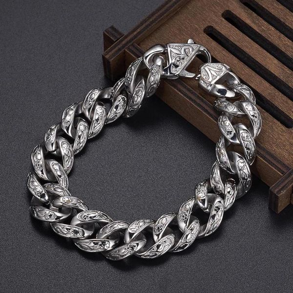 vintage cuban curb chain men's bracelet silver color/gold/black color 316lstainless steel ancient glyph men's bracelet 9 inch
vintage cuban curb chain men's bracelet silver color/gold/black color 316lstainless steel ancient glyph men's bracelet 9 inch