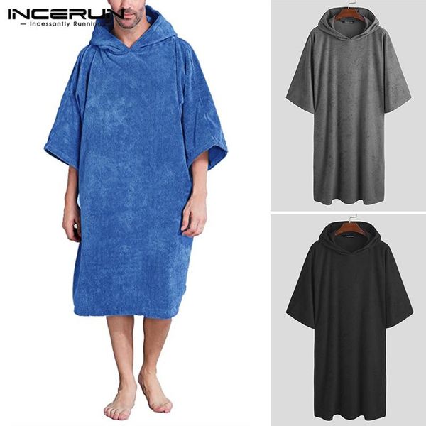 men's sleepwear men bathrobes solid color hooded half sleeve leisure homewear towel robes comfortable nightgown beach poncho incerun, Black;brown
men's sleepwear men bathrobes solid color hooded half sleeve leisure homewear towel robes comfortable nightgown beach poncho incerun, Black;brown