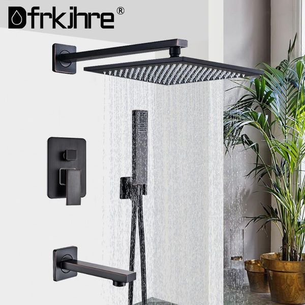 bathroom shower sets concealed faucet black brass 2 ways valve mixers tap with handshower 8/10/12/16" rainfall head
bathroom shower sets concealed faucet black brass 2 ways valve mixers tap with handshower 8/10/12/16" rainfall head