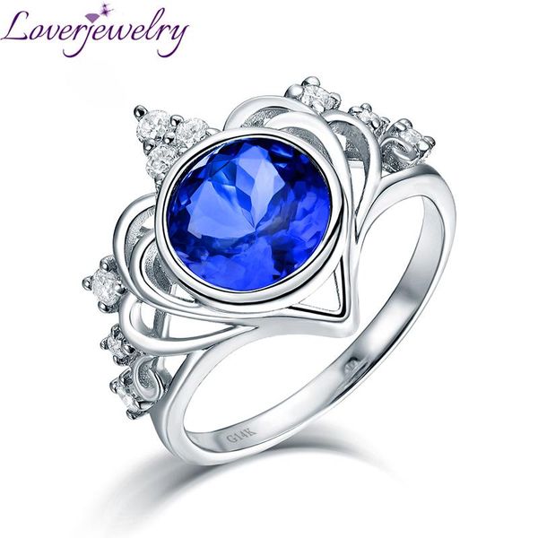 cluster rings loverjewelry 14kt white gold 100% natural tanzanite jewelry oval cut inlay diamonds for women attending party ring, Golden;silver 
cluster rings loverjewelry 14kt white gold 100% natural tanzanite jewelry oval cut inlay diamonds for women attending party ring, Golden;silver