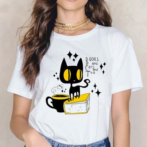artistic aesthetics books and cat tea print women's t-shirt summer 2021 couple street fashion loose kawaii, White
artistic aesthetics books and cat tea print women's t-shirt summer 2021 couple street fashion loose kawaii, White