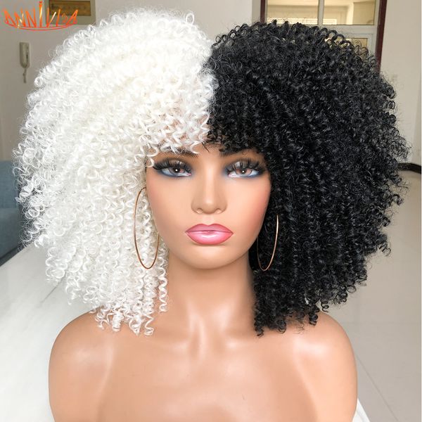 14 afro kinky curly wig with bangs short synthetic wigs for black women natural omber glueless cosplay hair high temperaturefactory direct
14 afro kinky curly wig with bangs short synthetic wigs for black women natural omber glueless cosplay hair high temperaturefactory direct