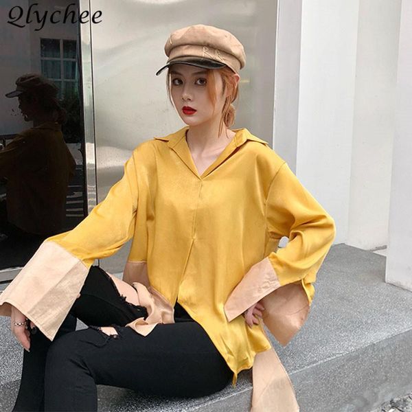 women's blouses & shirts qlychee irregular patchwork shirt female hit color long sleeve turn down collar spring autumn sweet fashion bl, White
women's blouses & shirts qlychee irregular patchwork shirt female hit color long sleeve turn down collar spring autumn sweet fashion bl, White