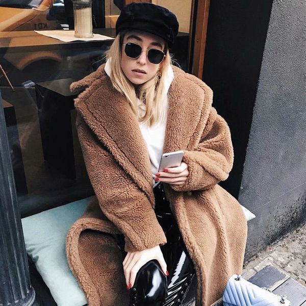 women's fur & faux winter thick long coat women cotton padded warm parka female turn down collar lamb oversized coats outerwear eq, Black
women's fur & faux winter thick long coat women cotton padded warm parka female turn down collar lamb oversized coats outerwear eq, Black