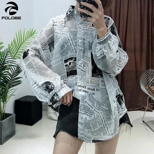women's blouses & shirts folobe fashion women spaper print shirt casual hip hop lady high waist cotton blend blouse long sleeve cardiga, White
women's blouses & shirts folobe fashion women spaper print shirt casual hip hop lady high waist cotton blend blouse long sleeve cardiga, White