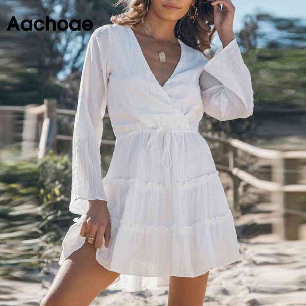 aachoae deep v neck white dress women long sleeve casual mini dress bandage pleated dresses lady summer vestidos mujer 210413, Black;gray
aachoae deep v neck white dress women long sleeve casual mini dress bandage pleated dresses lady summer vestidos mujer 210413, Black;gray
