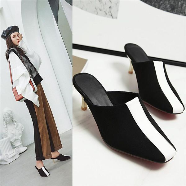 slippers high heels mules 2021 spring summer ladies pointed toe stiletto outside sandals shoes women casual slides, Black
slippers high heels mules 2021 spring summer ladies pointed toe stiletto outside sandals shoes women casual slides, Black