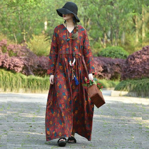 casual dresses 2021 fashion cotton long maxi dress women sleeve loose flower print v-neck spring autumn, Black;gray
casual dresses 2021 fashion cotton long maxi dress women sleeve loose flower print v-neck spring autumn, Black;gray