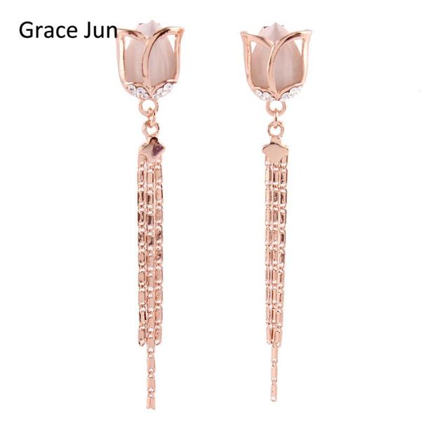 clip-on & screw back grace jun long rose flower shape tassel clip on earrings without piercing for women party weddng luxury ea, Silver
clip-on & screw back grace jun long rose flower shape tassel clip on earrings without piercing for women party weddng luxury ea, Silver