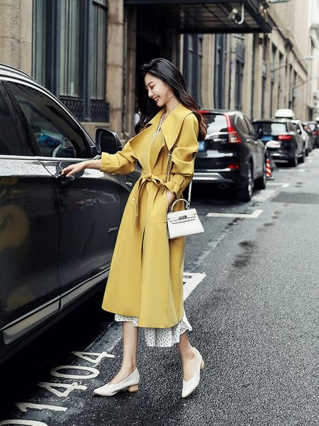 women's trench coats windbreaker middle long 2021 korean fashion spring and autumn high-end temperament thin over the knee, Tan;black
women's trench coats windbreaker middle long 2021 korean fashion spring and autumn high-end temperament thin over the knee, Tan;black