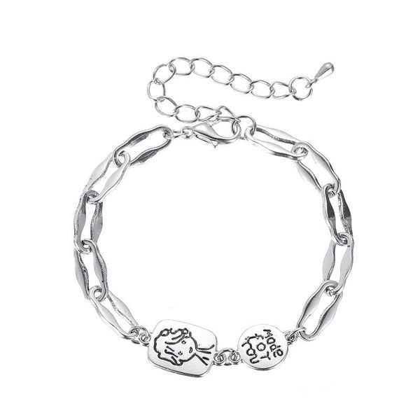 link, chain 2021 fashion simple punk hip hop cartoon little prince portrait retro thick bracelet jewelry gift for friend, Black
link, chain 2021 fashion simple punk hip hop cartoon little prince portrait retro thick bracelet jewelry gift for friend, Black