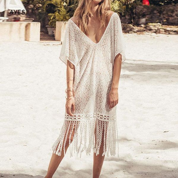women's swimwear women summer white lace bikinis covers ups tassel cover blouse beach holiday swimming swimsuits pullover dress 2021, White;black
women's swimwear women summer white lace bikinis covers ups tassel cover blouse beach holiday swimming swimsuits pullover dress 2021, White;black