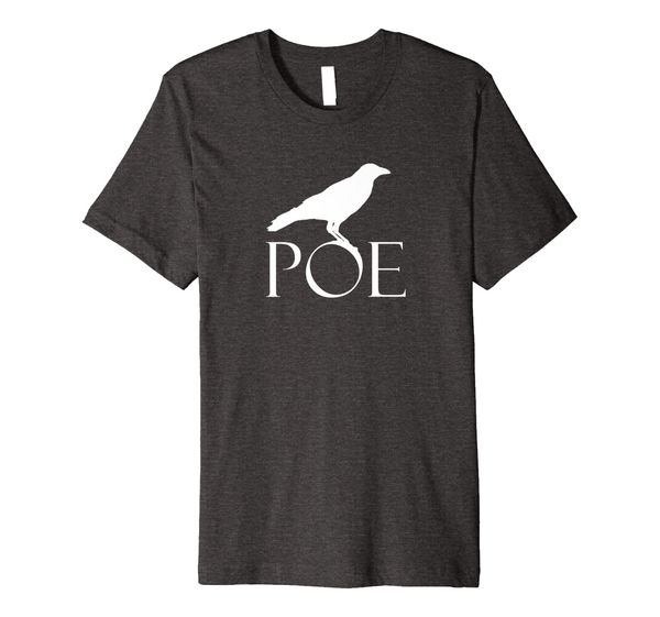 edgar allan poe raven shirt -poetry shirts - nevermore, White;black