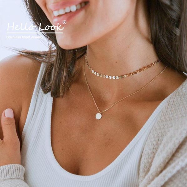 hellolook 2pcs necklace set blade chains 2021 trendy coin pendant for women jewelry stainless steel layered chokers, Golden;silver
hellolook 2pcs necklace set blade chains 2021 trendy coin pendant for women jewelry stainless steel layered chokers, Golden;silver