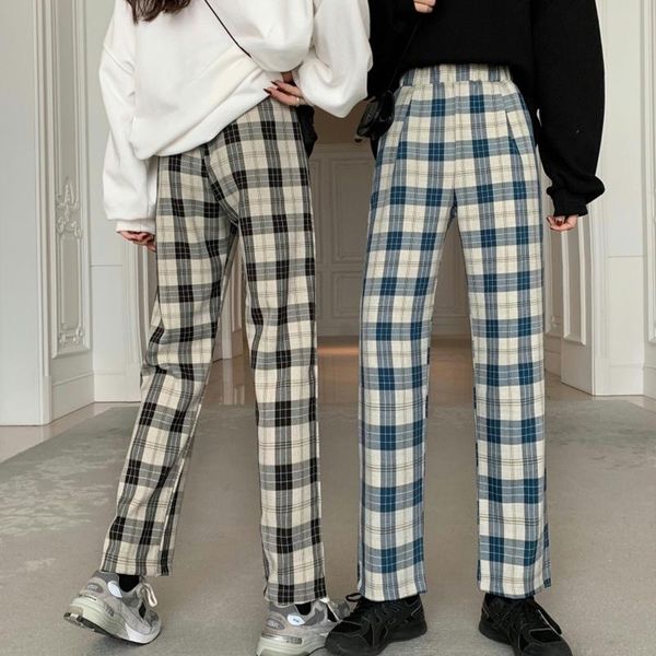 women's pants & capris harajuku autumn women plaid wide leg joggers woman straight trousers fashion casual loose streetwear high waist, Black;white
women's pants & capris harajuku autumn women plaid wide leg joggers woman straight trousers fashion casual loose streetwear high waist, Black;white
