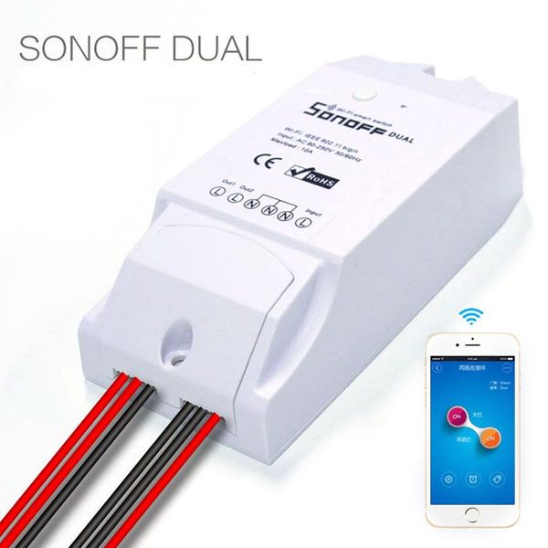 smart home control sonoff dual- itead wireless wifi automation switch module is compatible with alexa google 15a
smart home control sonoff dual- itead wireless wifi automation switch module is compatible with alexa google 15a
