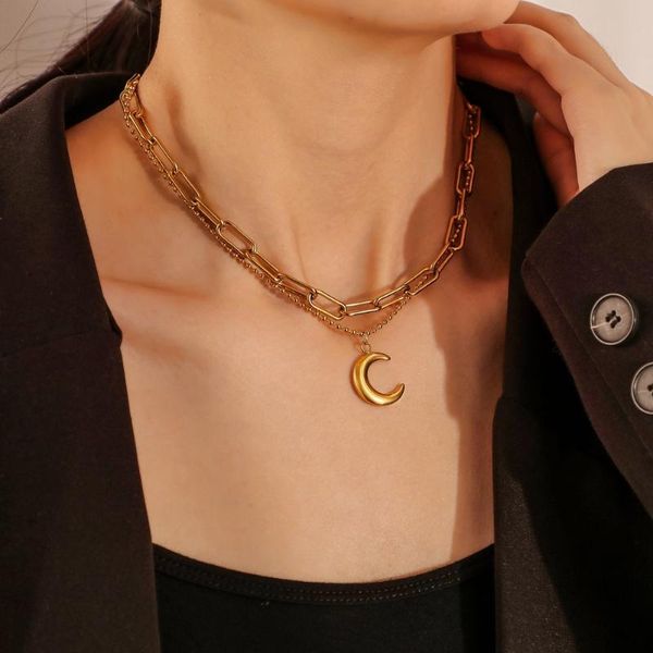chains european and american fashion jewelry light luxury gold-plated moon pendant cold wind simple choker necklace female, Silver
chains european and american fashion jewelry light luxury gold-plated moon pendant cold wind simple choker necklace female, Silver