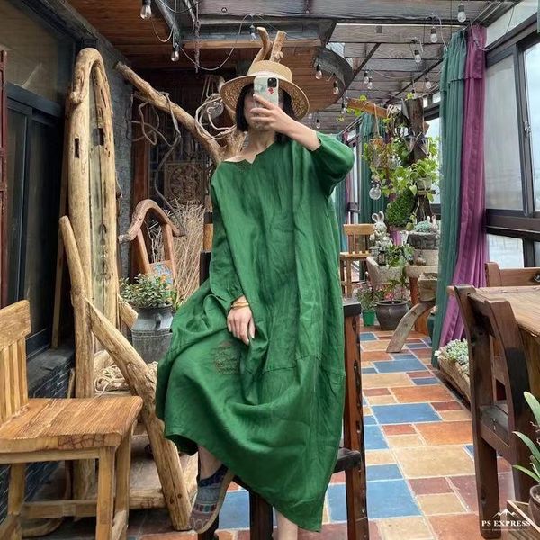 casual dresses qpfjqd ladies 2021 autumn summer vintage linen plus size robe dress retro women flax embroidered full sleeve, Black;gray
casual dresses qpfjqd ladies 2021 autumn summer vintage linen plus size robe dress retro women flax embroidered full sleeve, Black;gray