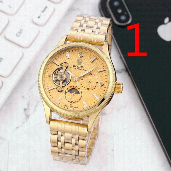 wristwatches fashion men's luxury designer mechanical watch classic black steel band calendar business brand gift 107, Slivery;brown
wristwatches fashion men's luxury designer mechanical watch classic black steel band calendar business brand gift 107, Slivery;brown