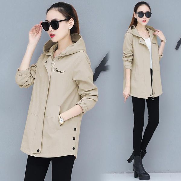 women's trench coats women long coat 2021 spring autumn hooded sleeve casual red khaki windbreaker female loose thin student overcoat, Tan;black
women's trench coats women long coat 2021 spring autumn hooded sleeve casual red khaki windbreaker female loose thin student overcoat, Tan;black