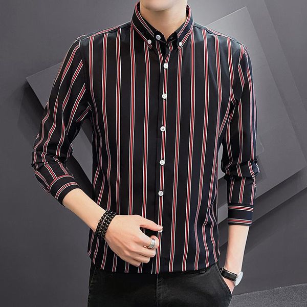 men's dress shirts oversized business casual professional tooling striped shirt office male suit work commuter, White;black
men's dress shirts oversized business casual professional tooling striped shirt office male suit work commuter, White;black