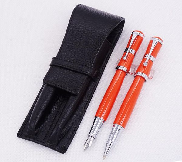 fuliwen 2051 orange metal fountain pen & roller with real leather pencil case bag washed cowhide holder writing set pens
fuliwen 2051 orange metal fountain pen & roller with real leather pencil case bag washed cowhide holder writing set pens