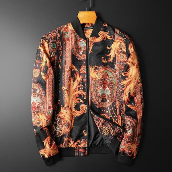 men's jackets minglu spring autumn male luxury stand collaar allover printed casual fashion slim fit man coats 5xl, Black;brown
men's jackets minglu spring autumn male luxury stand collaar allover printed casual fashion slim fit man coats 5xl, Black;brown