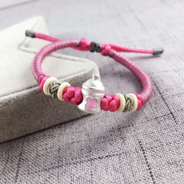 pure silver paint bottle lovely baby color exquisite hand braided bracelet children's red rope, Black
pure silver paint bottle lovely baby color exquisite hand braided bracelet children's red rope, Black