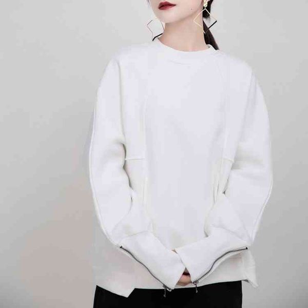 sweaters msxu autumn and winter solid-colored women plus velvet-loose round hedging leader zipper sweater, White;black
sweaters msxu autumn and winter solid-colored women plus velvet-loose round hedging leader zipper sweater, White;black
