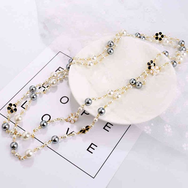 luxury brand design cmaellia pearl beaded necklaces for women double layer flower pendant long necklace party jewelry, Silver
luxury brand design cmaellia pearl beaded necklaces for women double layer flower pendant long necklace party jewelry, Silver