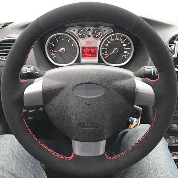 steering wheel covers diy hand-stitched black soft suede leather car accessories cover for focus 2 2005 - 2011 (3- spoke)
steering wheel covers diy hand-stitched black soft suede leather car accessories cover for focus 2 2005 - 2011 (3- spoke)
