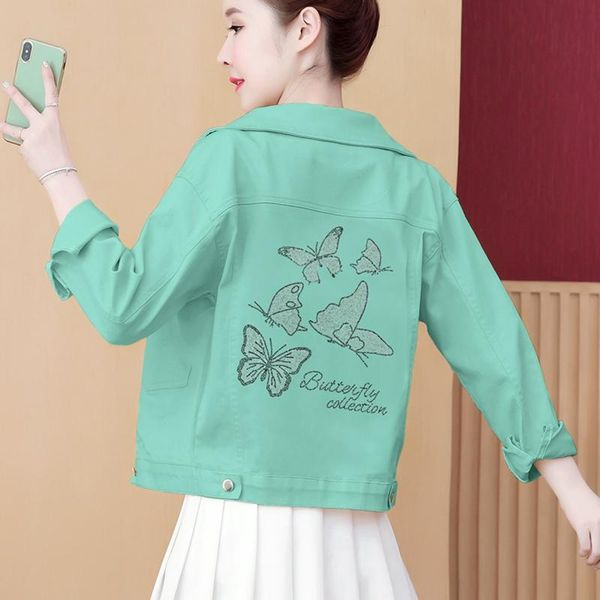 women's jackets spring antumn butterfly denim vintage diamonds casual coat women jacket oversized outerwear jeans plus size 5xl, Black;brown
women's jackets spring antumn butterfly denim vintage diamonds casual coat women jacket oversized outerwear jeans plus size 5xl, Black;brown