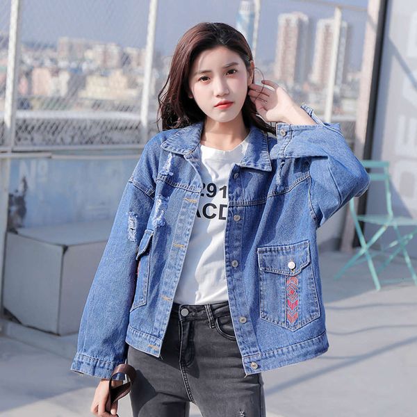 jackets coats spring and autumn bf harajuku embroidery denim jacket women's korean short student kmbu, Black;brown
jackets coats spring and autumn bf harajuku embroidery denim jacket women's korean short student kmbu, Black;brown