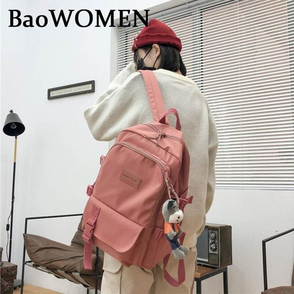 backpack baowomen women buckle multi-pocket school bag large capacity solid color travel for teenager girls rucksack
backpack baowomen women buckle multi-pocket school bag large capacity solid color travel for teenager girls rucksack