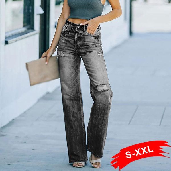 women's jeans vintage black ripped straight women harajuku washed high waist baggy pants mom jean street loose wide leg casual trousers, Blue
women's jeans vintage black ripped straight women harajuku washed high waist baggy pants mom jean street loose wide leg casual trousers, Blue
