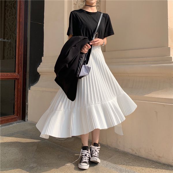 skirts fdfklak fairy irregular ruffled chiffon skirt women spring summer mid-length high waist loose pleated skirt long female skirts 1dkq, Black
skirts fdfklak fairy irregular ruffled chiffon skirt women spring summer mid-length high waist loose pleated skirt long female skirts 1dkq, Black