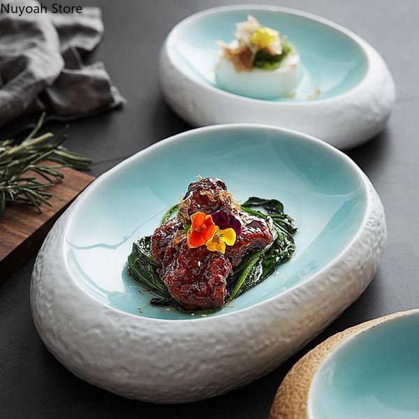 dishes & plates creative 10 inch white tray tableware oval irregular dinner plate personality cold dish el restaurant display
dishes & plates creative 10 inch white tray tableware oval irregular dinner plate personality cold dish el restaurant display