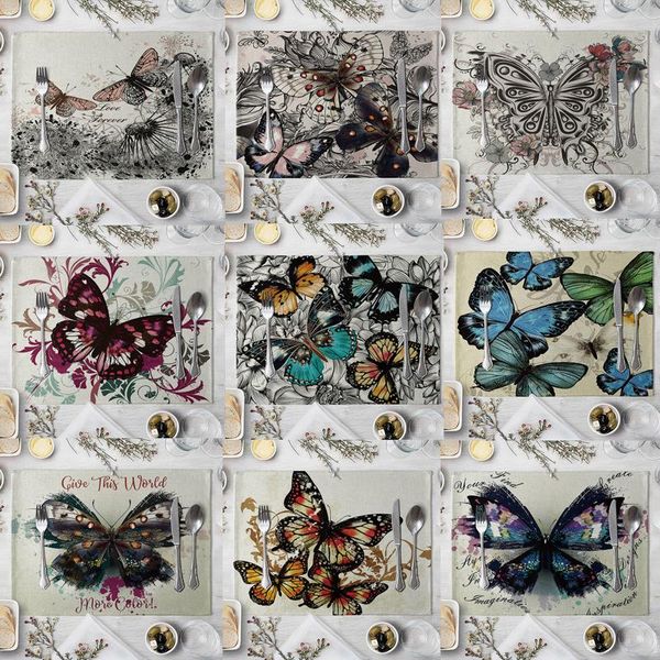 mats & pads 1 pcs colorful butterfly print linen fabric placemat for dining table flower design kitchen decoration accessories
mats & pads 1 pcs colorful butterfly print linen fabric placemat for dining table flower design kitchen decoration accessories