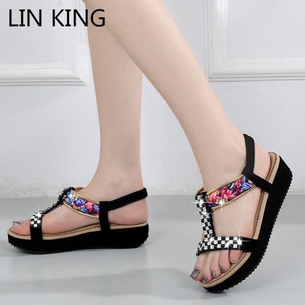 dress shoes lin king woman summer sandals big size elastic band women bohemia casual sandalias comfortable non slip wedges platform, Black
dress shoes lin king woman summer sandals big size elastic band women bohemia casual sandalias comfortable non slip wedges platform, Black