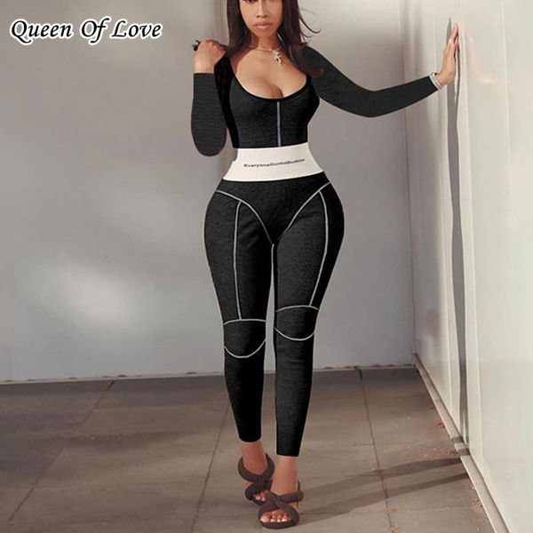 women's jumpsuits & rompers fitness casual long sleeve sporty womens jumpsuit 2021 autumn winter workout active wear, Black;white
women's jumpsuits & rompers fitness casual long sleeve sporty womens jumpsuit 2021 autumn winter workout active wear, Black;white
