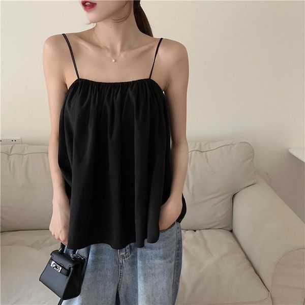 women's blouses & shirts women sling shirt sleeveless loose blouse womens and blusas mujer de moda 2021, White
women's blouses & shirts women sling shirt sleeveless loose blouse womens and blusas mujer de moda 2021, White