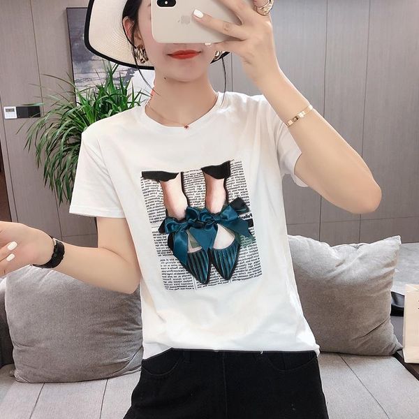 women's t-shirt will ~ short sleeve female loose white cotton shirt ins han edition clothing on the brim half clothes in
women's t-shirt will ~ short sleeve female loose white cotton shirt ins han edition clothing on the brim half clothes in