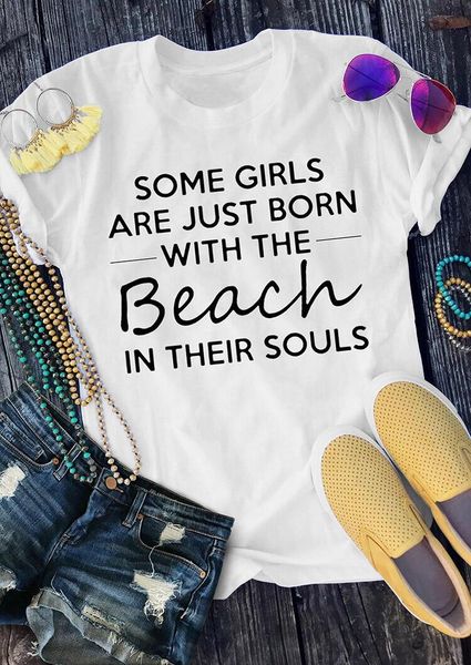 women's t-shirt with the beach in their souls cute 100% cotton funny street style quote tumblr women grunge fashion tshirt tee, White
women's t-shirt with the beach in their souls cute 100% cotton funny street style quote tumblr women grunge fashion tshirt tee, White