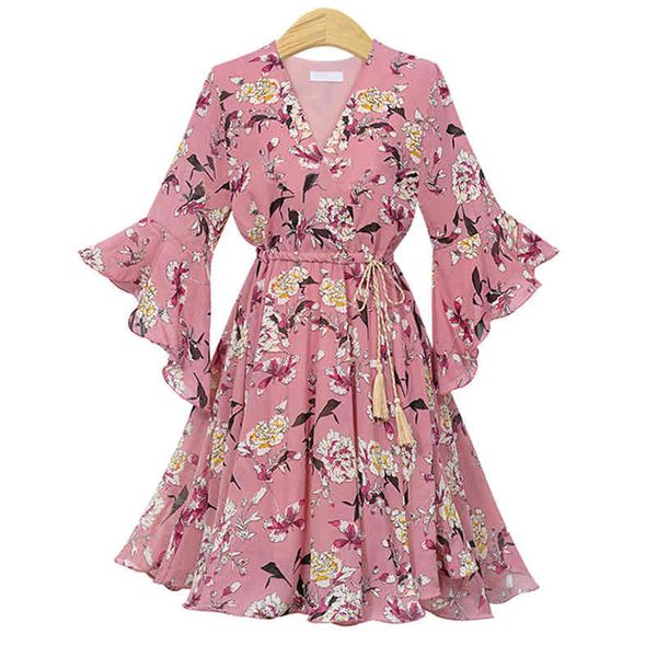 pink white print floral flower v neck 3/4 flare sleeve chiffon drawstring mini short dress summer beach ruffle d1113 210514, Black;gray
pink white print floral flower v neck 3/4 flare sleeve chiffon drawstring mini short dress summer beach ruffle d1113 210514, Black;gray