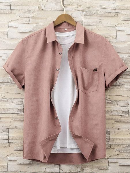 men letter patched detail pocket front shirt without tee x1of#, White;black
men letter patched detail pocket front shirt without tee x1of#, White;black