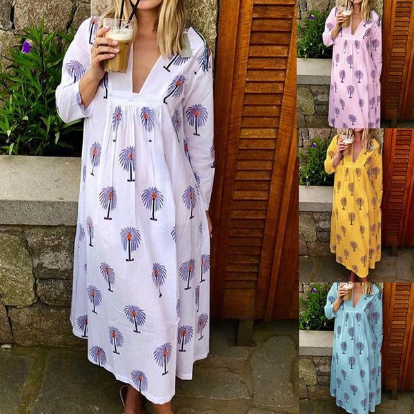 casual dresses women spring summer dress bohemia long sleeve deep v neck printed loose for ladies pregnant tc21, Black;gray
casual dresses women spring summer dress bohemia long sleeve deep v neck printed loose for ladies pregnant tc21, Black;gray