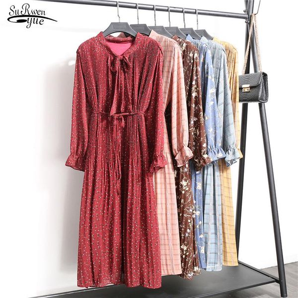 casual dresses 2021 floral vintage elegant clothes spring lady chiffon dress korean fashion women long sleeved print pleated 8538 50, Black;gray
casual dresses 2021 floral vintage elegant clothes spring lady chiffon dress korean fashion women long sleeved print pleated 8538 50, Black;gray