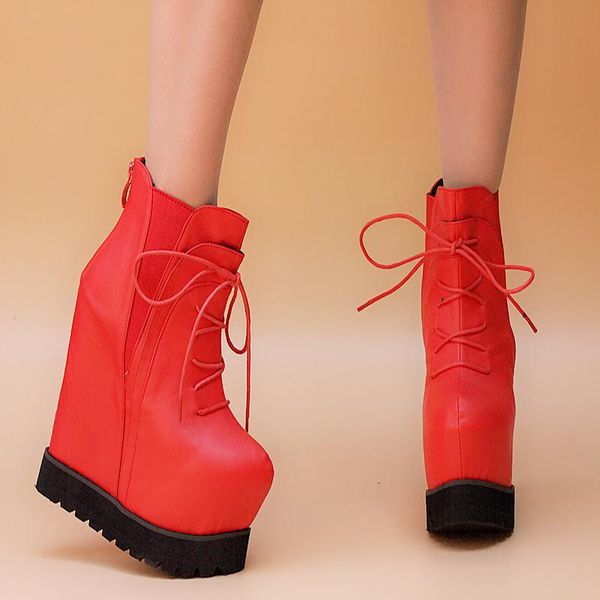 boots 16cm super high-heeled platform thick-bottomed tie with muffin inside the wedge female short, Black
boots 16cm super high-heeled platform thick-bottomed tie with muffin inside the wedge female short, Black